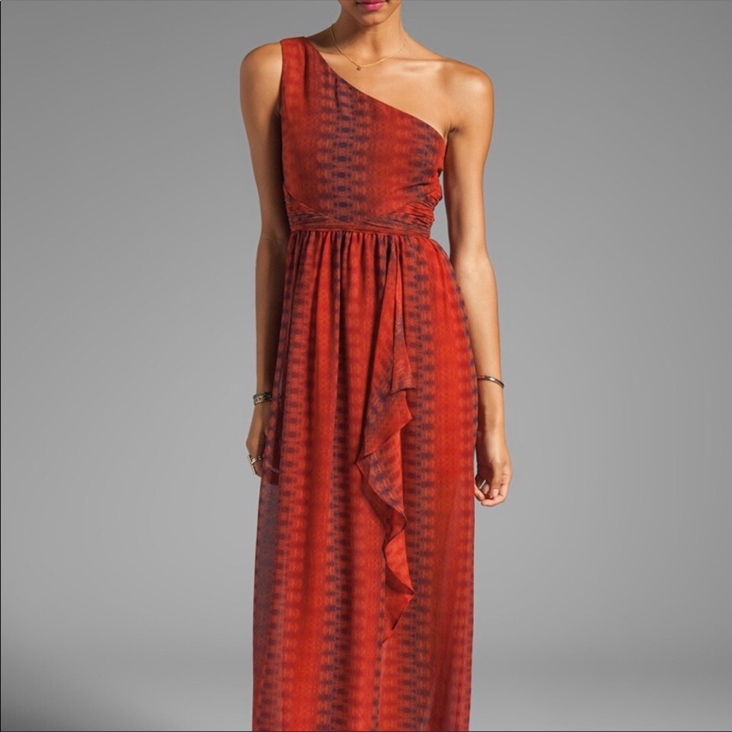 Alice + Olivia Pamela One Shoulder Silk Dress Size 2 Like New